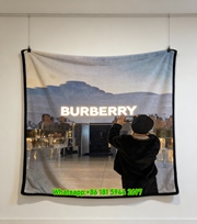 Burberry Logo Print Flannel Sofa Throw Blanket B202